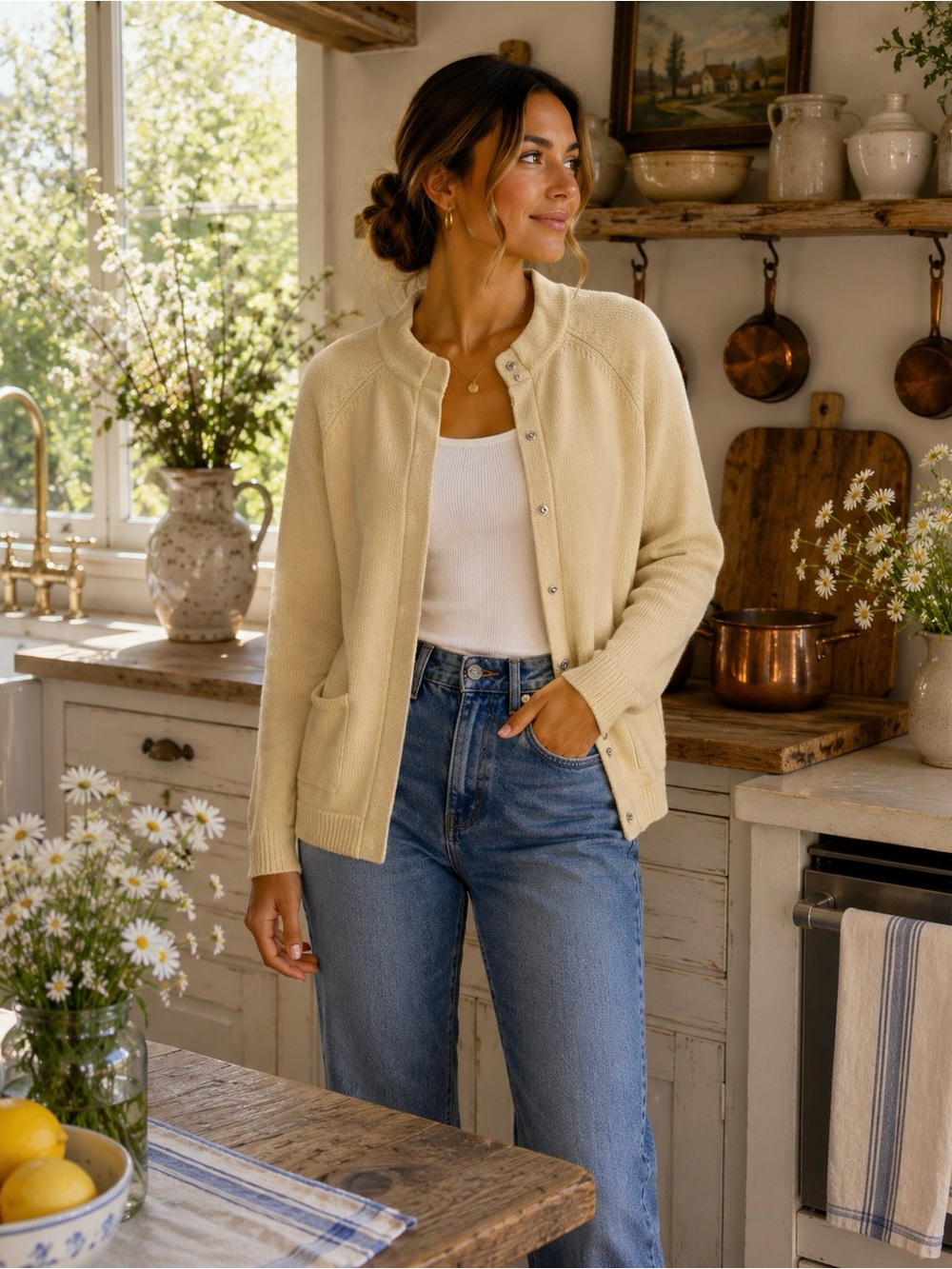 Talbots Pima Cotton Vintage Cardigan